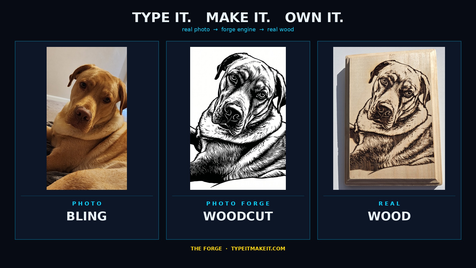 Photo to Woodcut to Real Wood — Made with The Forge